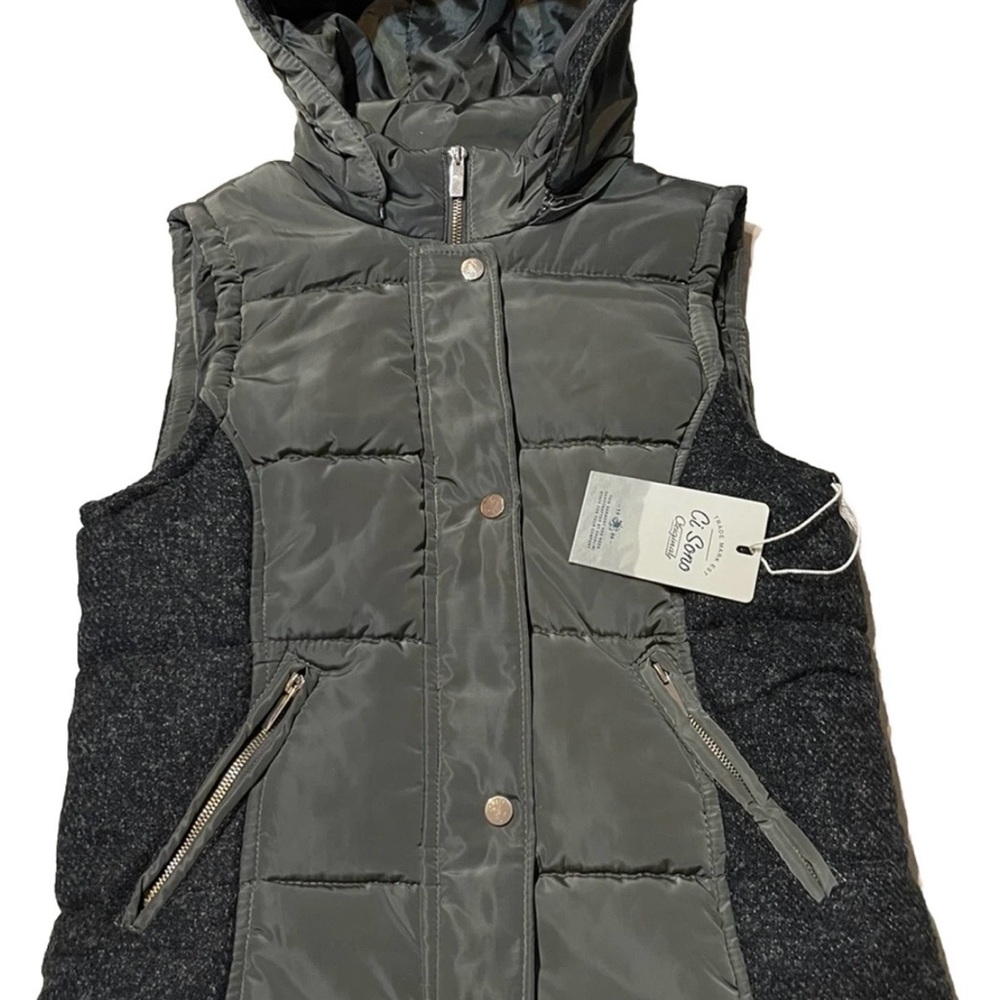 Ci Sono Hooded Puffer
Quilted Full Zip Vest
Women's Medium Olive NWT